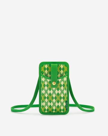 JW PEI Aylin Knitted Women Phone Bag Green / Yellow | SG1365HK