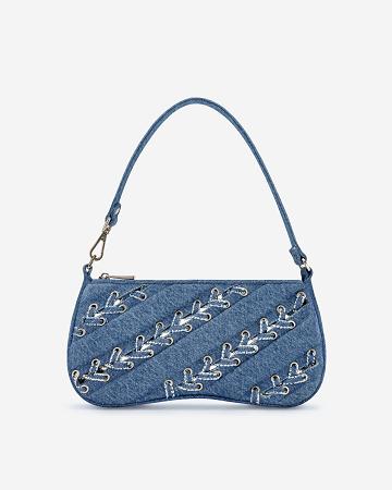 JW PEI Eva Denim Straps Women Shoulder Bags Blue | SG1290LH