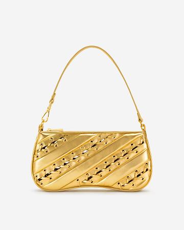 JW PEI Eva Metallic Straps Classic Women Shoulder Bags Gold | SG1287HK