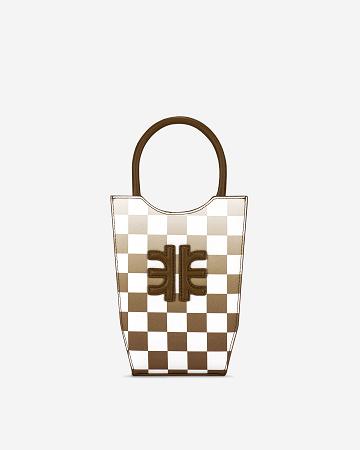 JW PEI FEI Gradient Checkerboard Women Phone Bag Brown | SG1350QZ