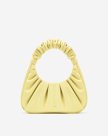 JW PEI Gabbi Ruched Hobo Mini Women Handbag Yellow | SG1409IS