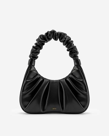 JW PEI Gabbi Ruched Hobo Mini Women Shoulder Bags Black | SG1224TV