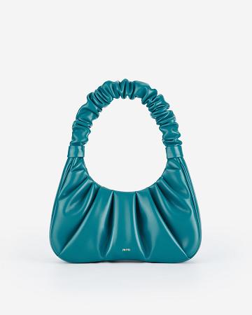 JW PEI Gabbi Ruched Hobo Women Handbag Aqua | SG1416GL