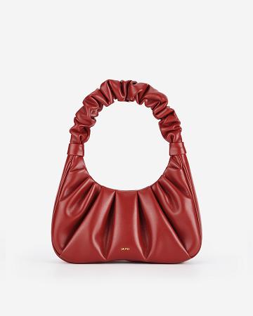 JW PEI Gabbi Ruched Hobo Women Handbag Burgundy | SG1413SO