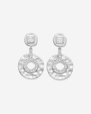 JW PEI Geometrical Openwork Small Round Earrings Women Jewelry Silver | SG1084XF