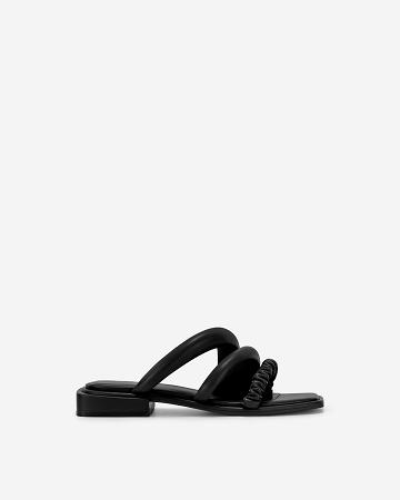 JW PEI Jada Flat Mule Women Shoes Black | SG1047PQ