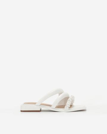 JW PEI Jada Flat Mule Women Shoes White | SG1048AP