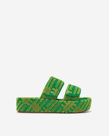 JW PEI Lexi Terry Slide Sandal Women Shoes Green | SG1036NB