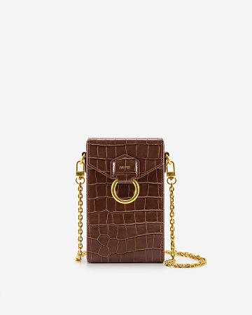 JW PEI Lola Chain Women Phone Bag Brown | SG1322NB