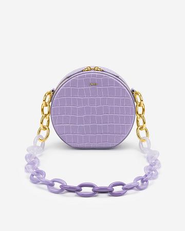 JW PEI Luna Gradient Acrylic Chain Circle Women Shoulder Bags Purple | SG1202OR