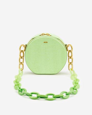 JW PEI Luna Gradient Acrylic Chain Circle Women Shoulder Bags Green | SG1203PQ