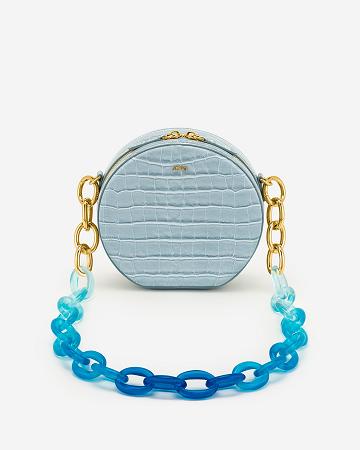 JW PEI Luna Gradient Acrylic Chain Circle Women Shoulder Bags Turquoise | SG1204AP