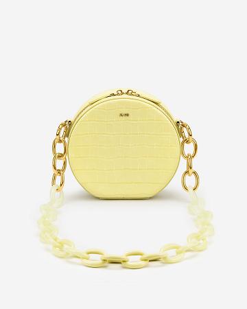 JW PEI Luna Gradient Acrylic Chain Circle Women Shoulder Bags Yellow | SG1205SO