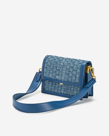 JW PEI Mini Flap Women Crossbody Bags Blue | SG1466DN