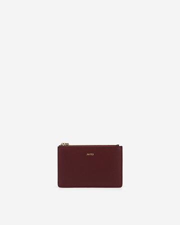 JW PEI Quinn Zipped Women Cardholders Burgundy | SG1168QZ