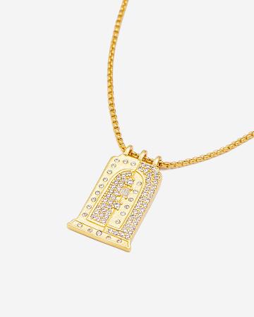 JW PEI Roman Small Arch Pendant Necklace Women Jewelry Gold / White | SG1055KI