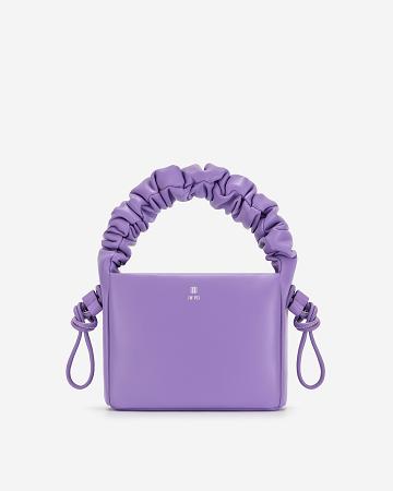 JW PEI Rylee Pleated Drawstring Top Handle Women Handbag Purple | SG1378EX