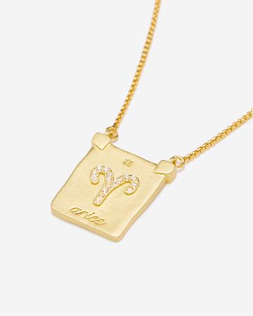 JW PEI Zodiac Pendant Necklace Women Jewelry Gold | SG1053HK