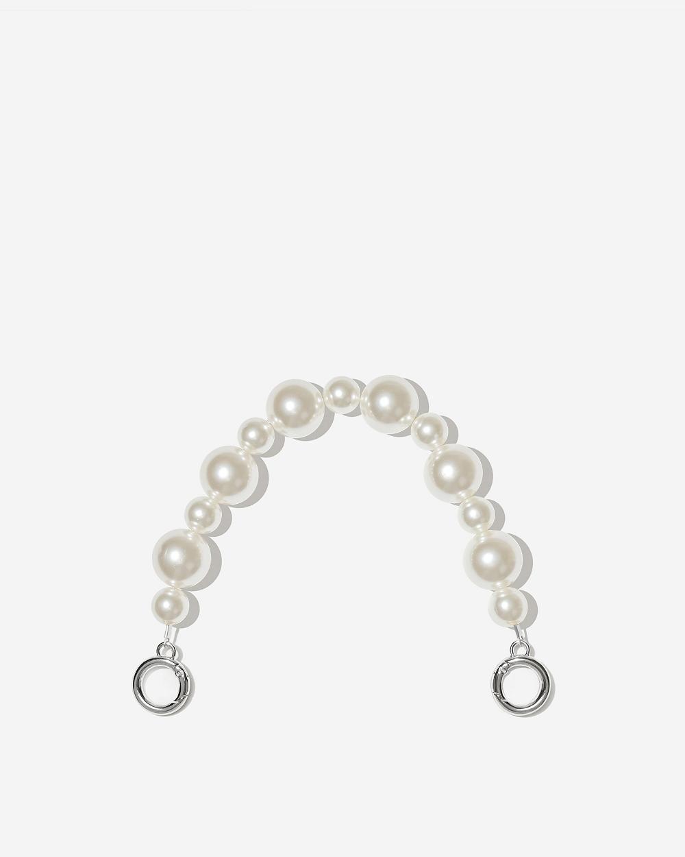 JW PEI Anna Faux Pearl Women Chain Strap Silver | SG1155FM