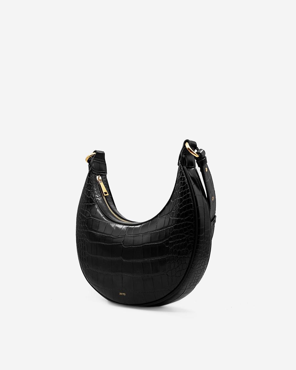 JW PEI Carly Saddle Women Crossbody Bags Black | SG1519FM