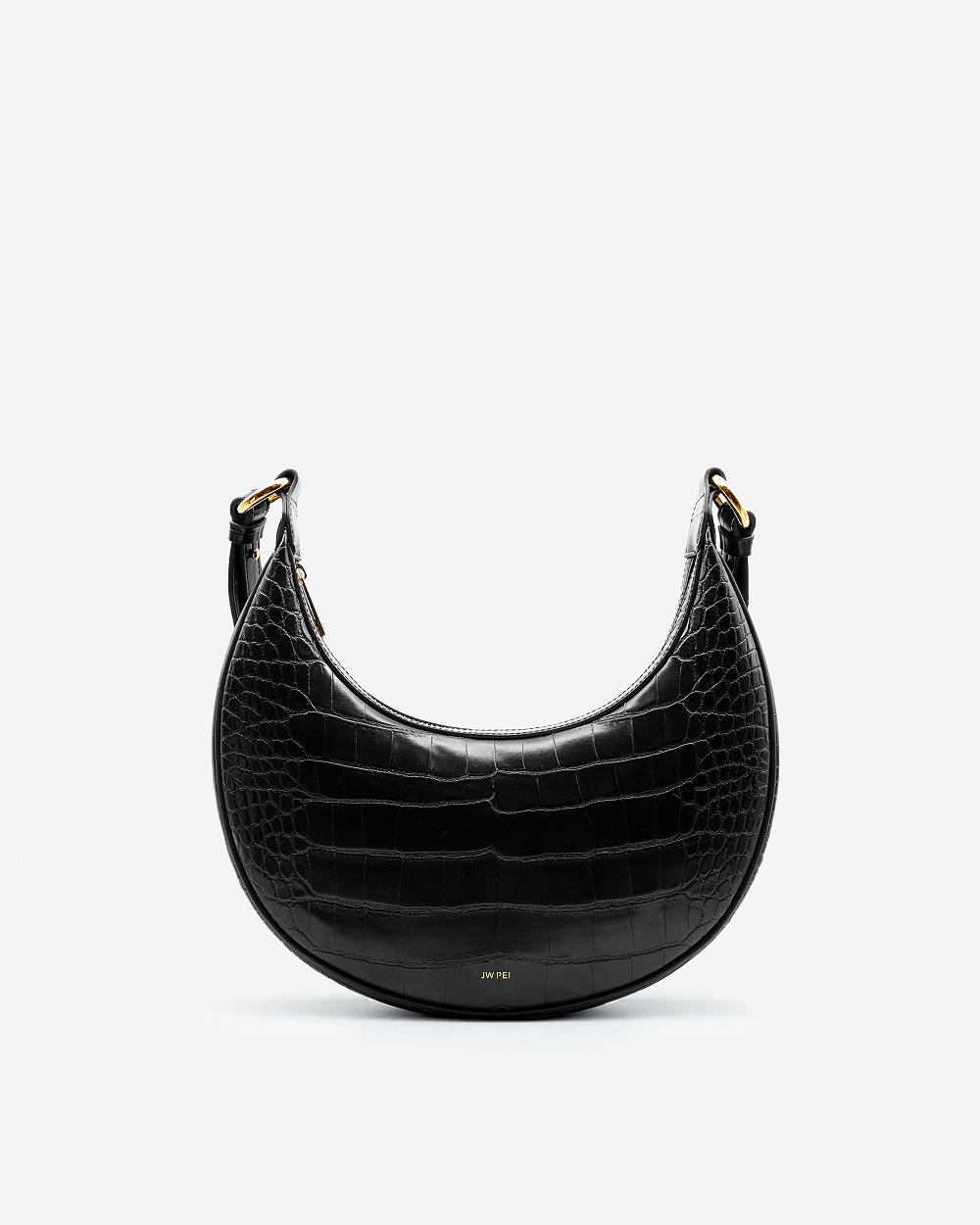 JW PEI Carly Saddle Women Crossbody Bags Black | SG1519FM