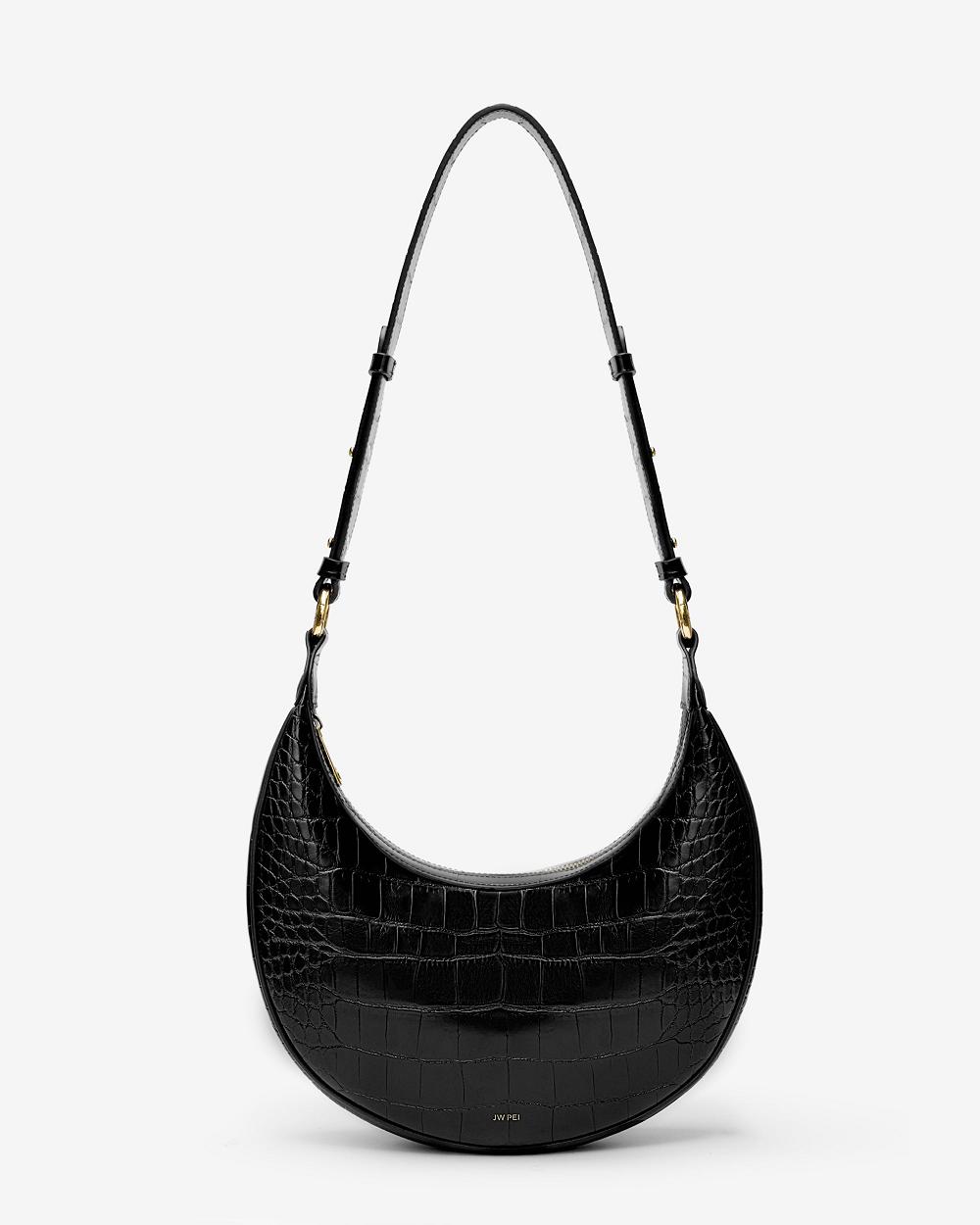 JW PEI Carly Saddle Women Crossbody Bags Black | SG1519FM