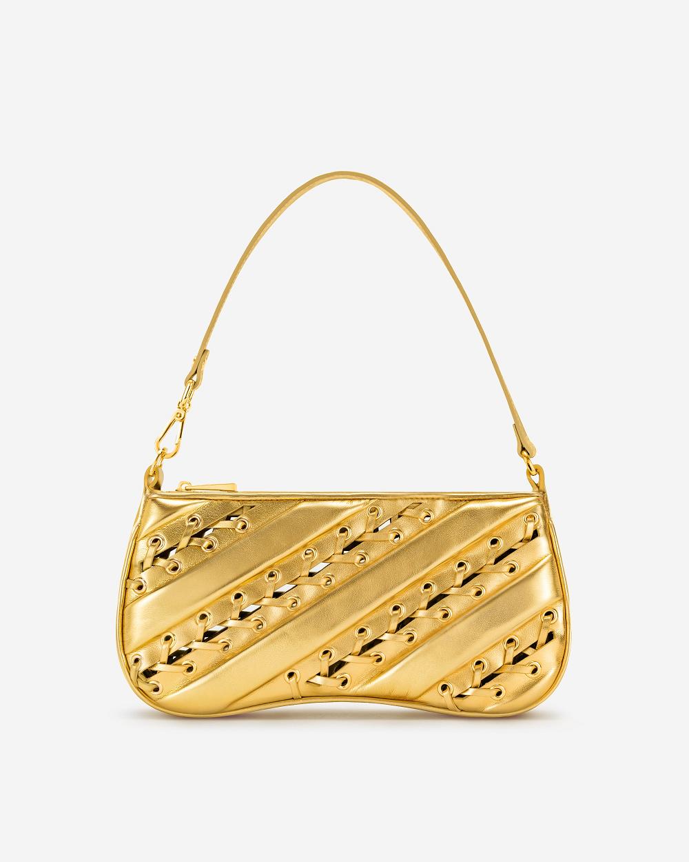 JW PEI Eva Metallic Straps Women Shoulder Bags Gold | SG1285FM