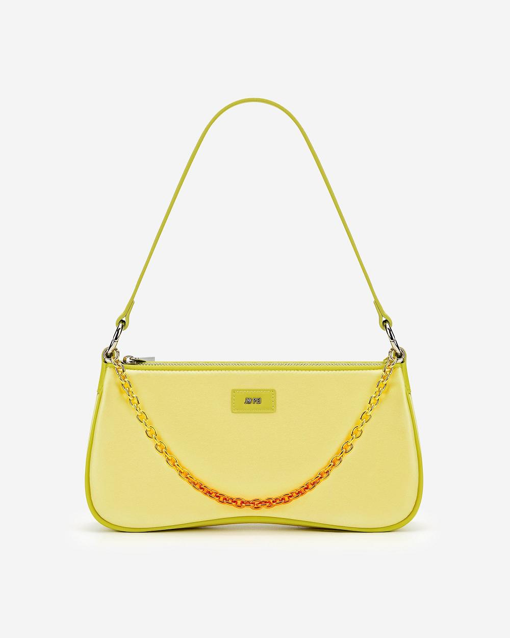 JW PEI Eva Satin Gradient Chain Women Shoulder Bags Yellow | SG1280OR