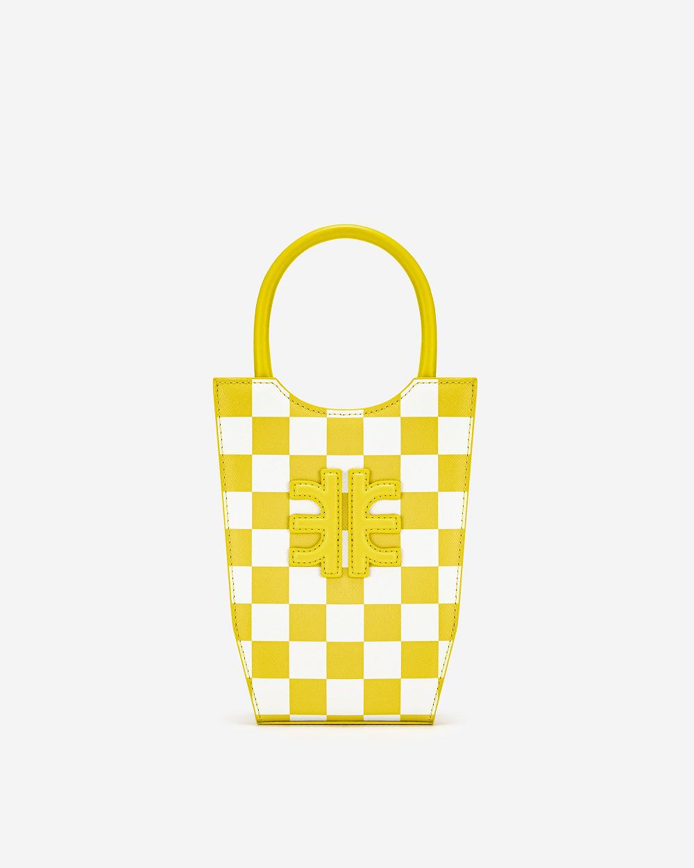 JW PEI FEI Checkerboard Women Phone Bag Yellow / White | SG1357IS