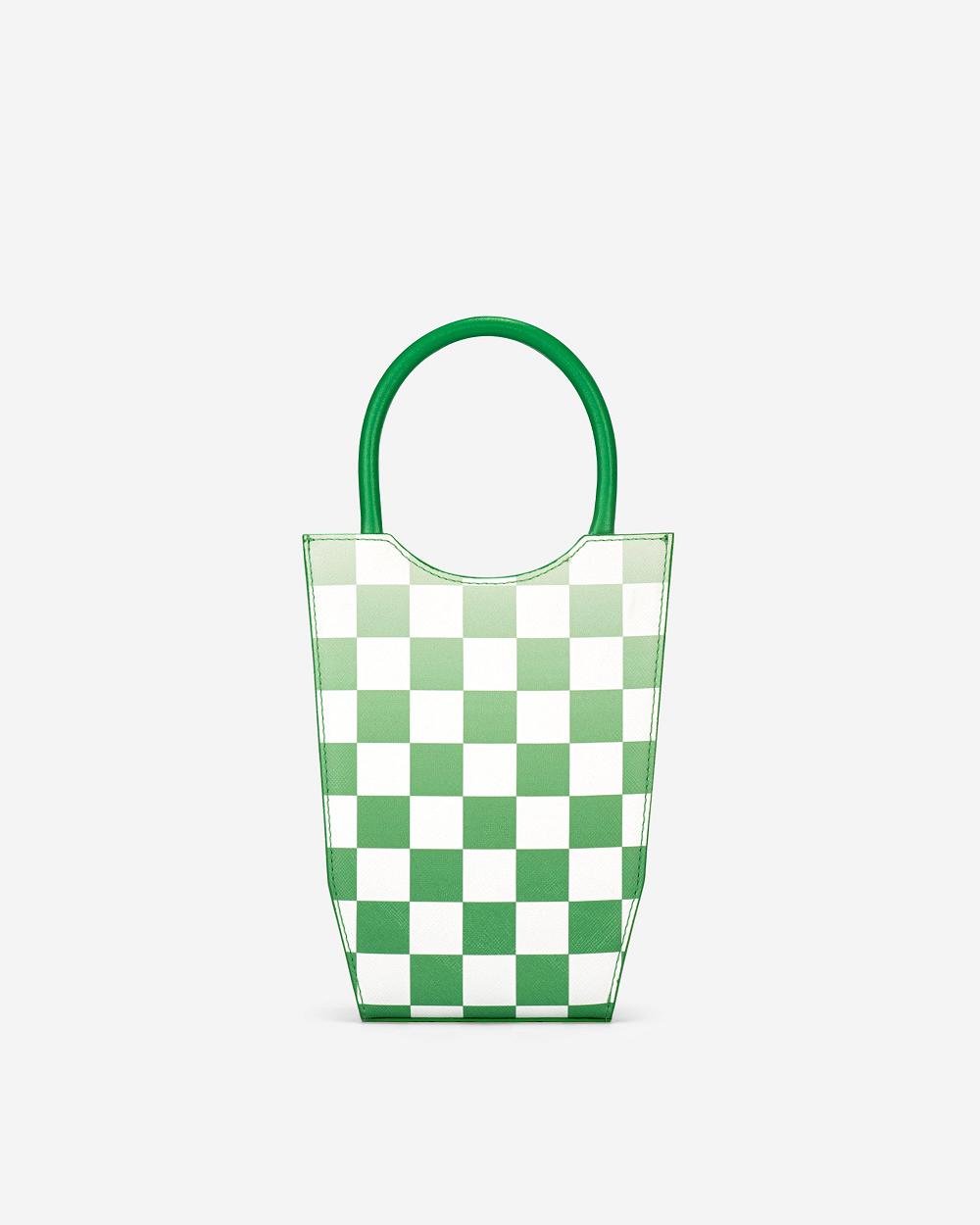 JW PEI FEI Gradient Checkerboard Women Phone Bag Green | SG1346VD