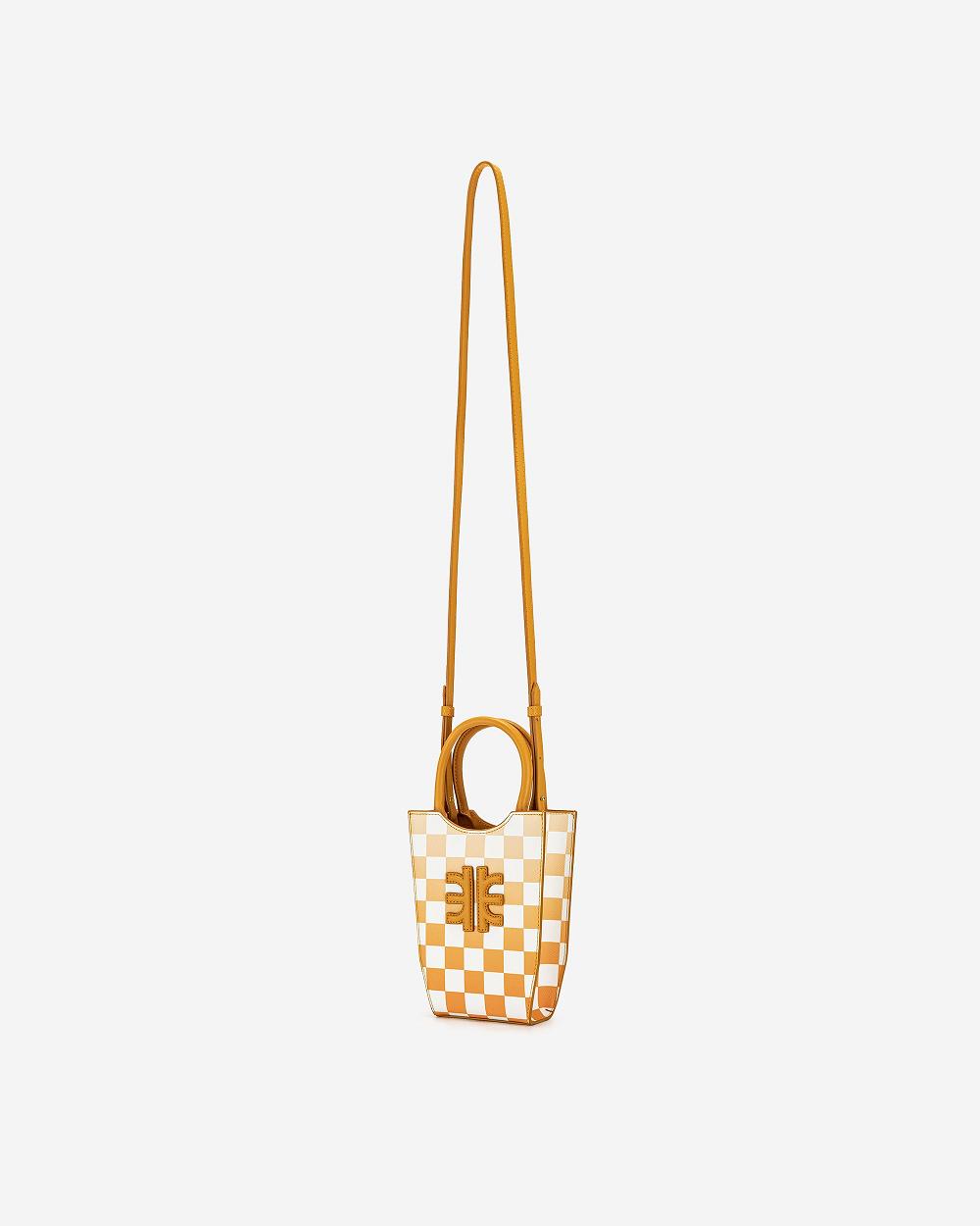 JW PEI FEI Gradient Checkerboard Women Phone Bag Orange | SG1348NB