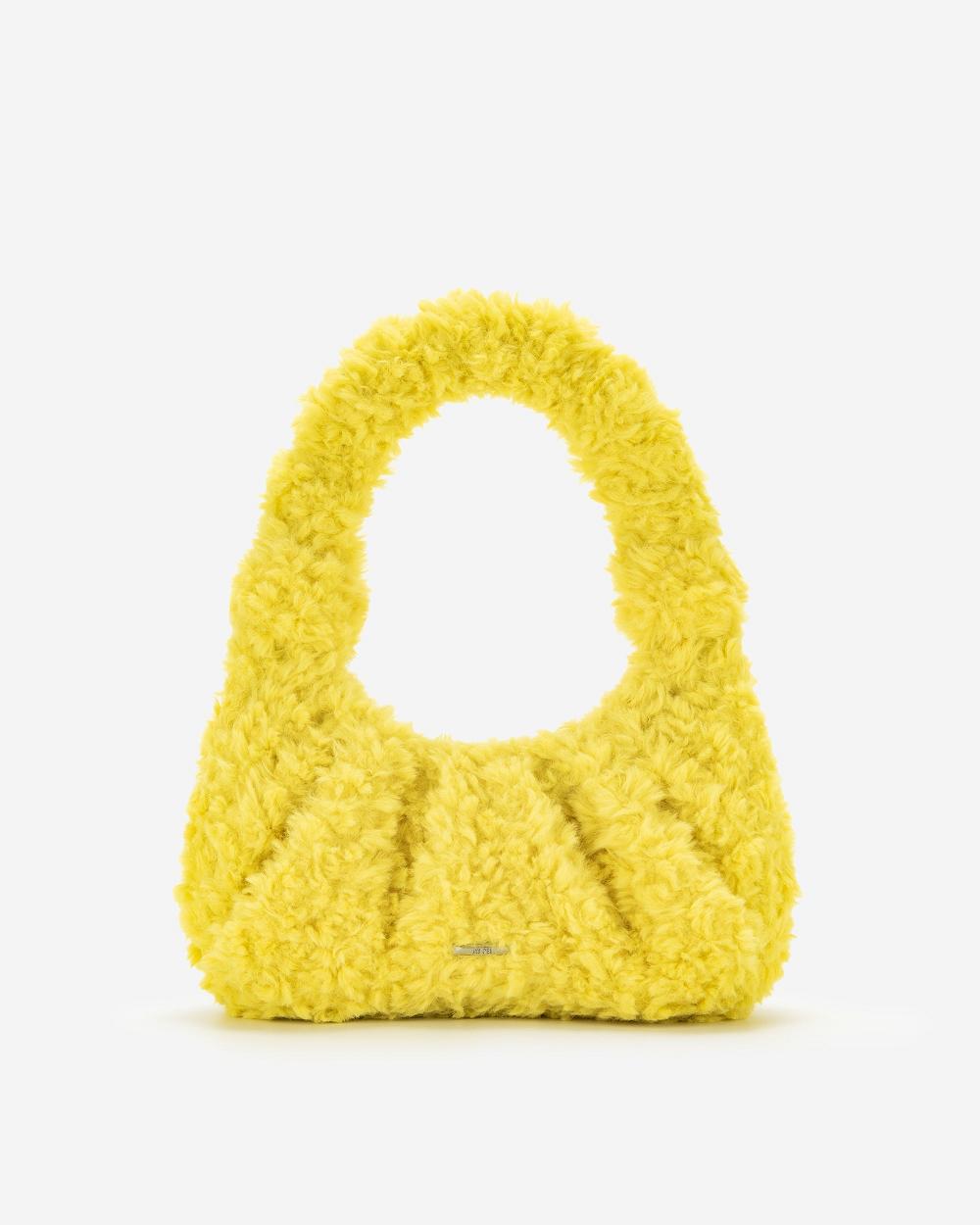 JW PEI Gabbi Faux Fur Hobo Women Handbag Yellow | SG1430EX