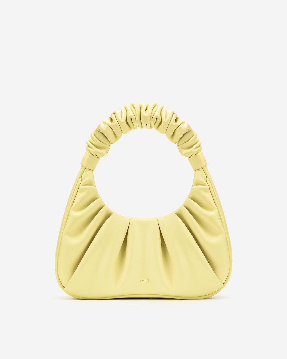 JW PEI Gabbi Ruched Hobo Mini Women Handbag Yellow | SG1409IS