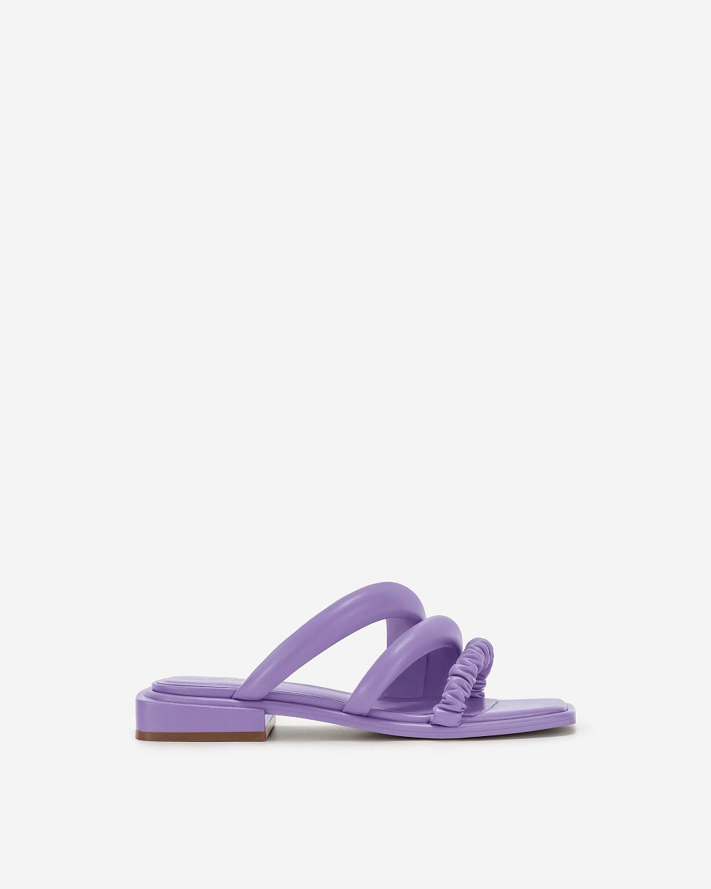 JW PEI Jada Flat Mule Women Shoes Purple | SG1049SO