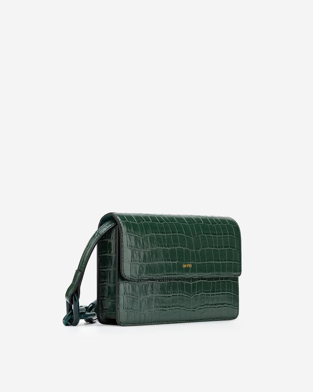 JW PEI Julia Acrylic Chain Women Crossbody Bags Green | SG1493FM