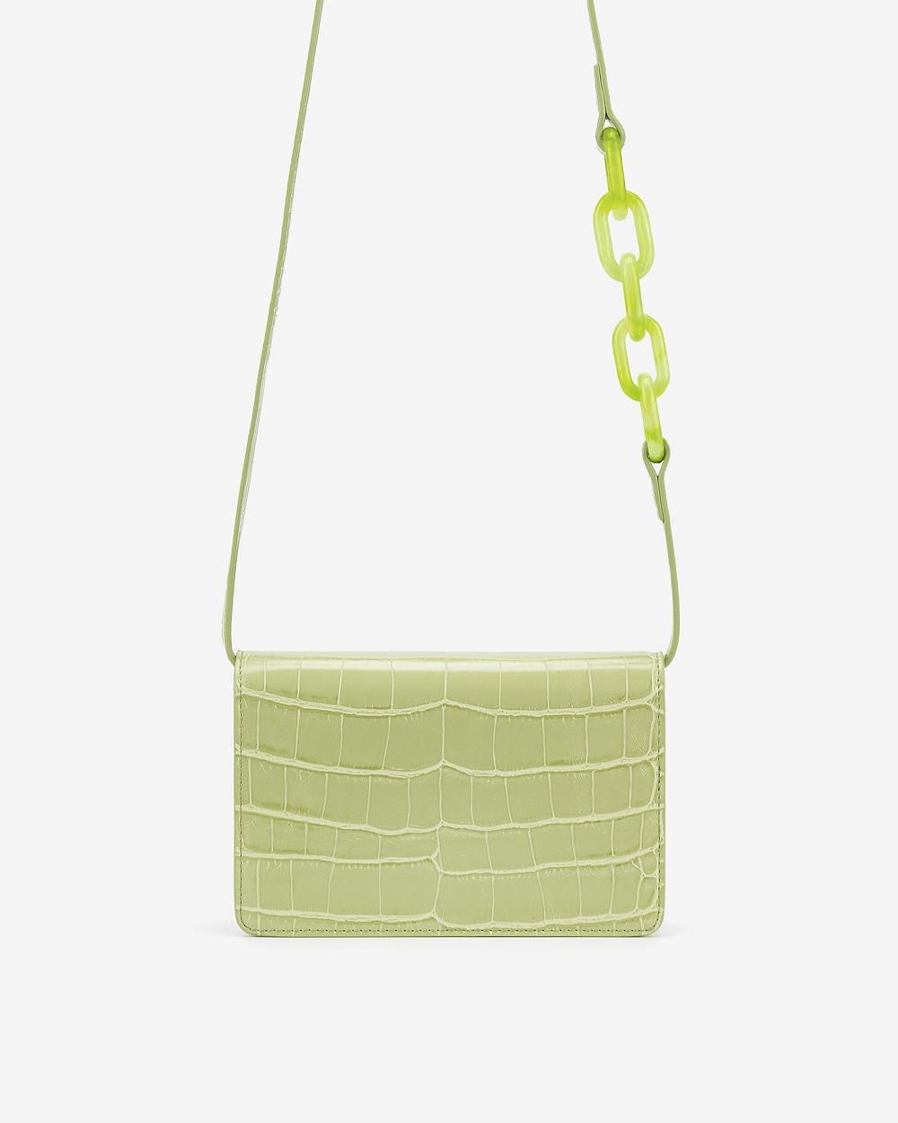 JW PEI Julia Acrylic Chain Women Crossbody Bags Olive / Green | SG1495HK