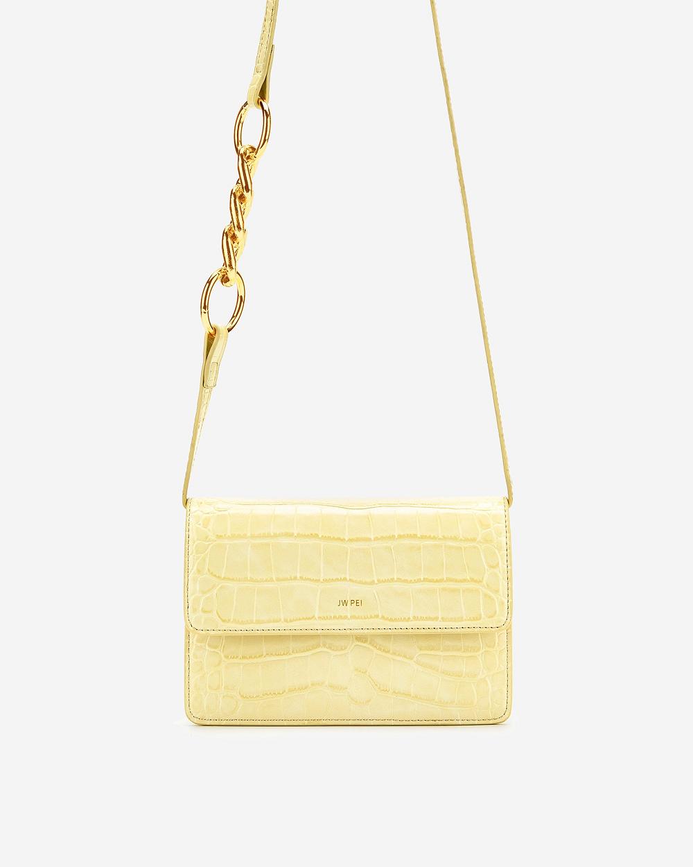 JW PEI Julia Chain Women Crossbody Bags Yellow | SG1492DN