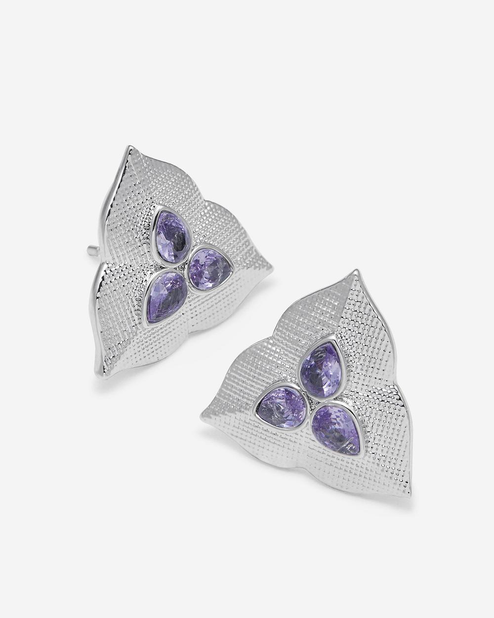 JW PEI Leaf Earrings Women Jewelry White / Gold / Purple | SG1075SO