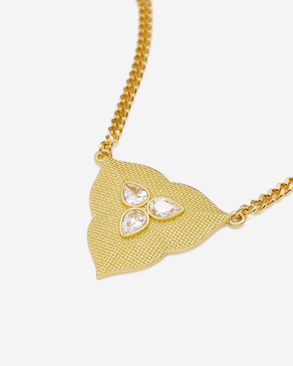 JW PEI Leaf Pendant Necklace Women Jewelry Gold / White | SG1068TV