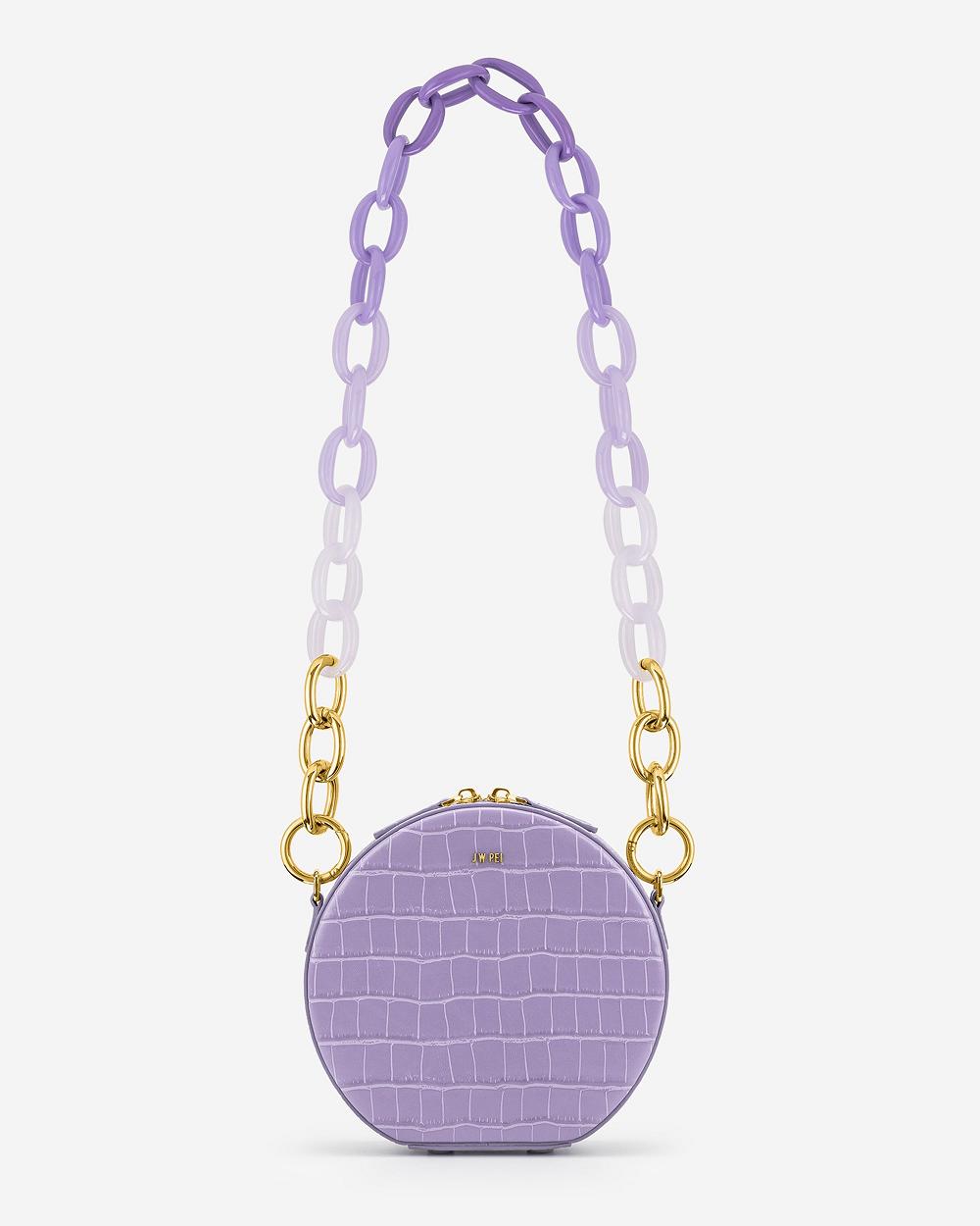 JW PEI Luna Gradient Acrylic Chain Circle Women Shoulder Bags Purple | SG1202OR