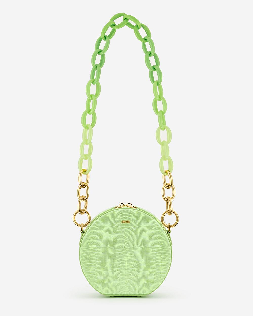 JW PEI Luna Gradient Acrylic Chain Circle Women Shoulder Bags Green | SG1203PQ