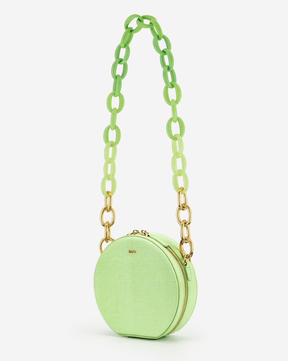 JW PEI Luna Gradient Acrylic Chain Circle Women Shoulder Bags Green | SG1203PQ