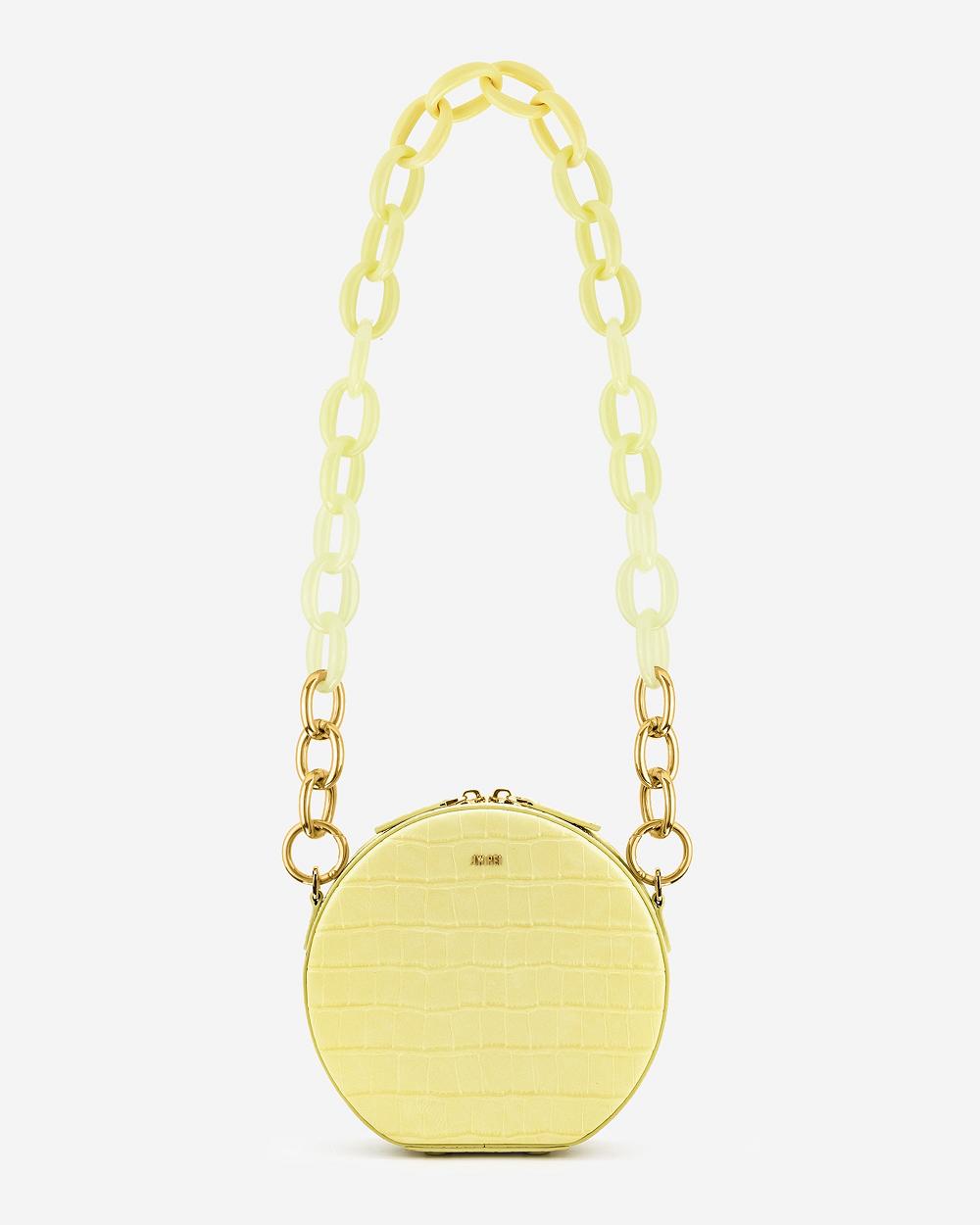 JW PEI Luna Gradient Acrylic Chain Circle Women Shoulder Bags Yellow | SG1205SO