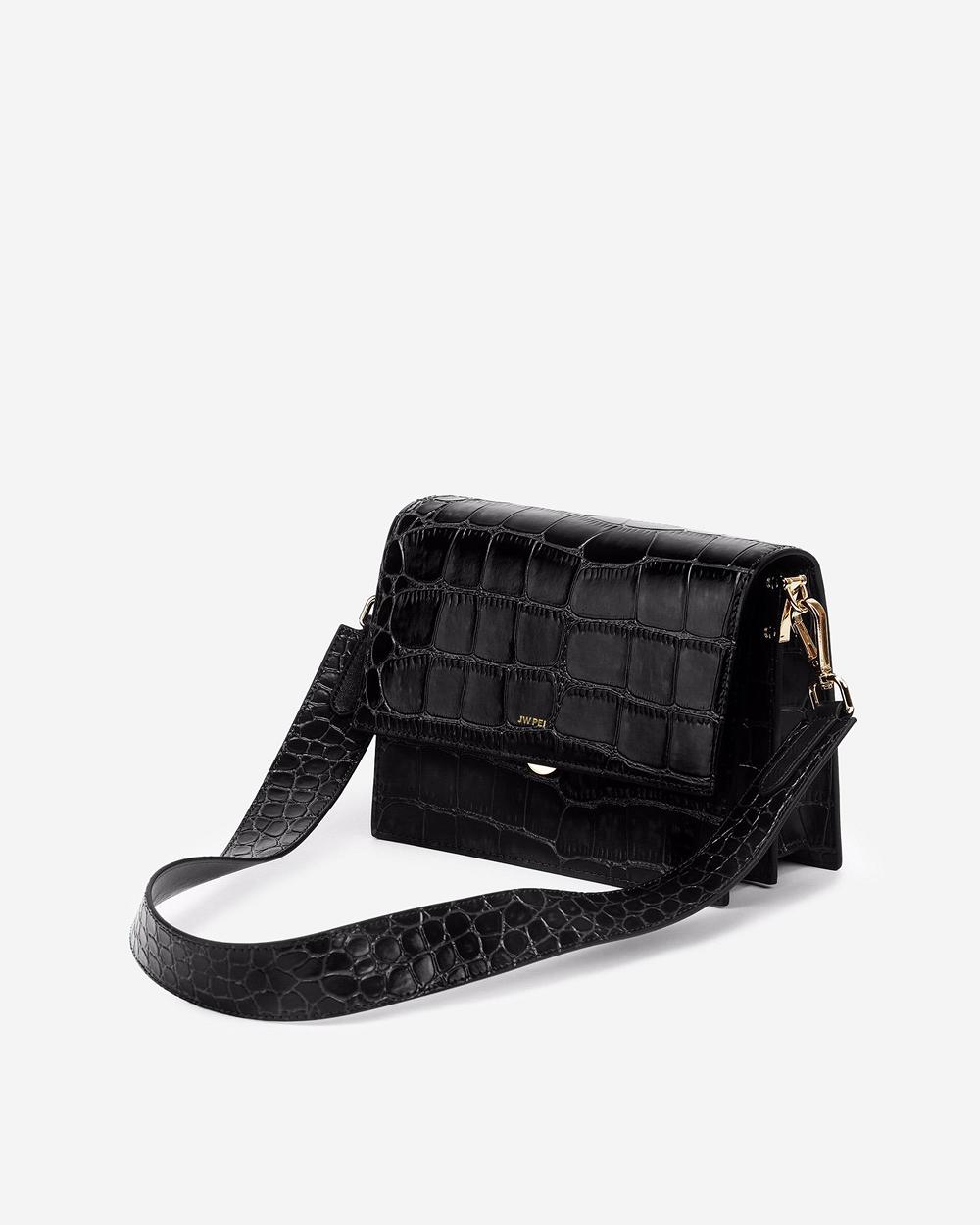 JW PEI Mini Flap Women Crossbody Bags Black / Grey | SG1457RW