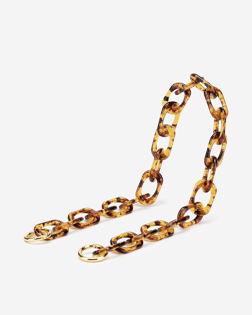 JW PEI Mya Tortoiseshell Acrylic Women Chain Strap Gold | SG1136XF