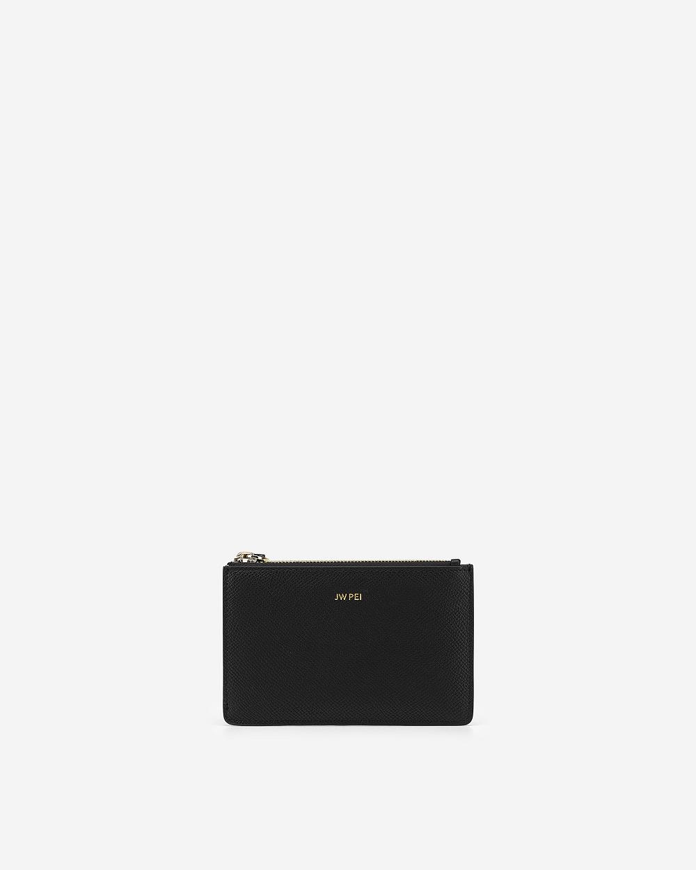 JW PEI Quinn Zipped Women Cardholders Black | SG1164VD