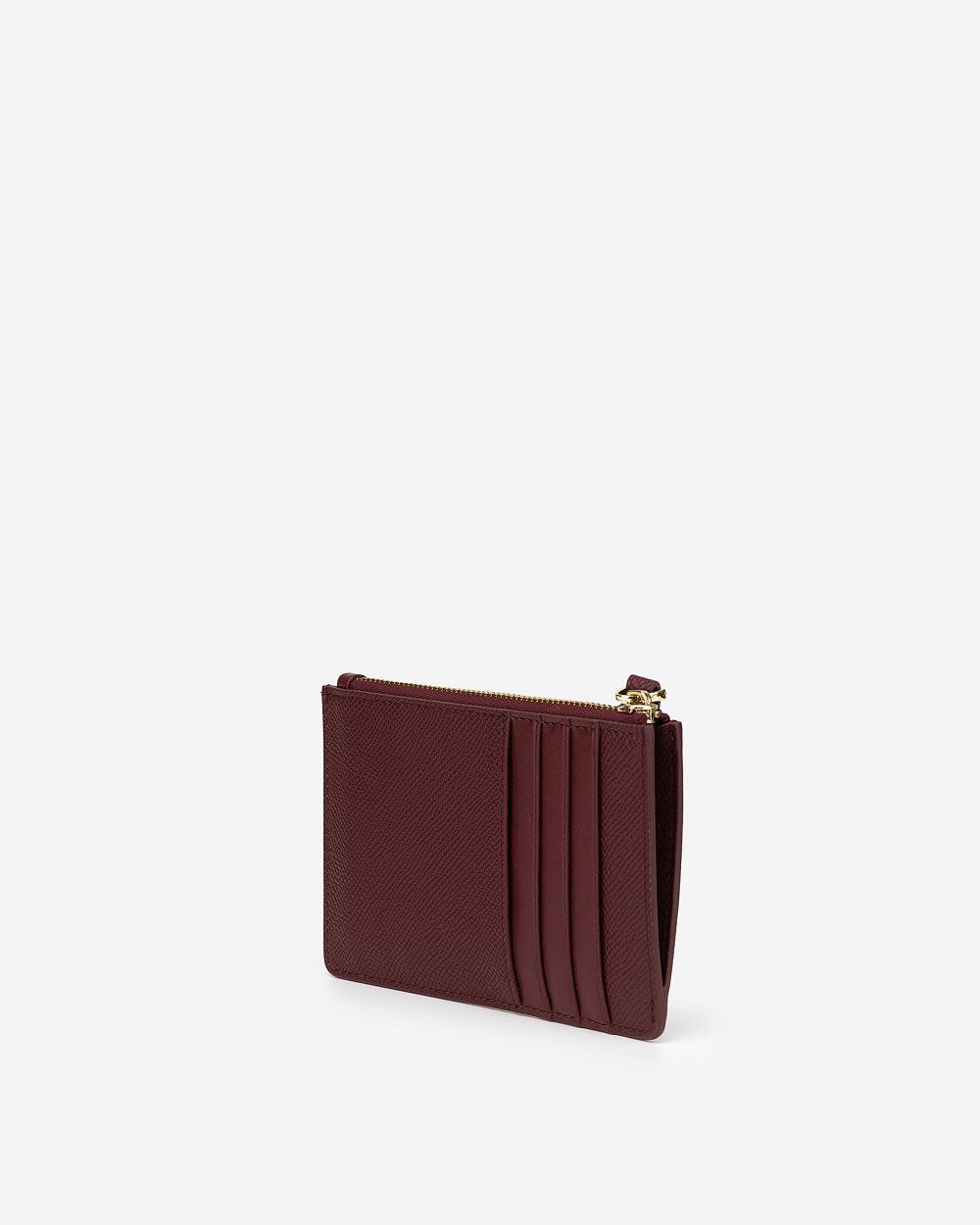 JW PEI Quinn Zipped Women Cardholders Burgundy | SG1168QZ