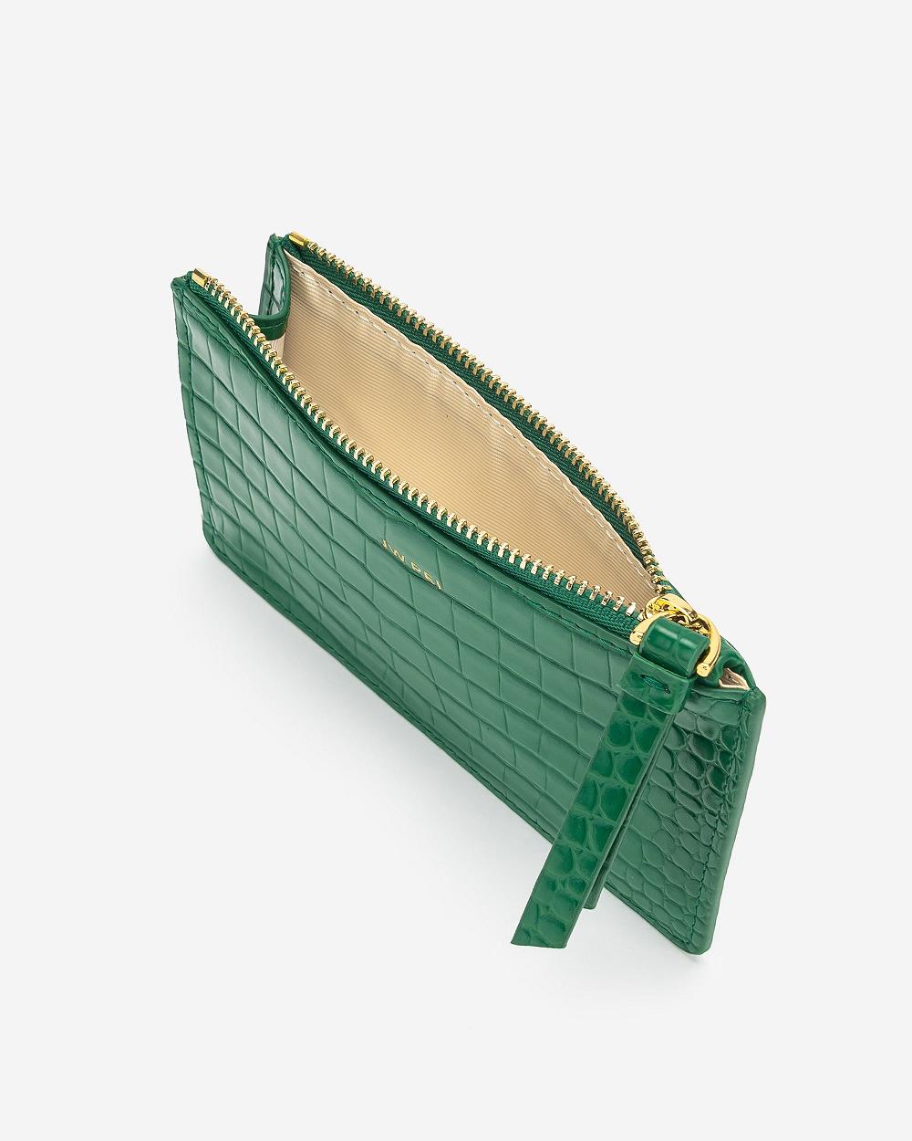 JW PEI Quinn Zipped Women Cardholders Green | SG1167MA