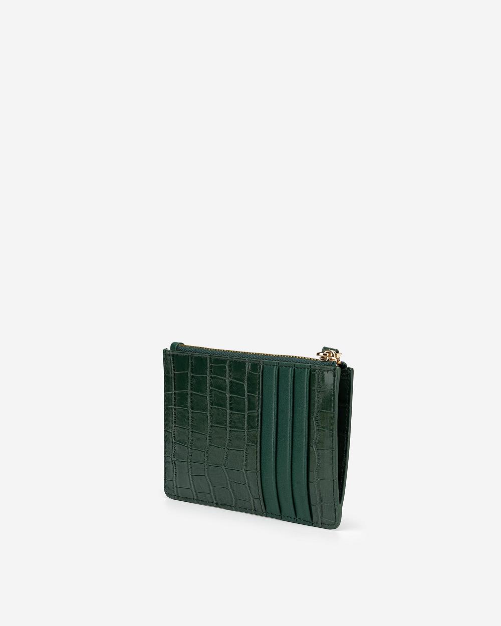 JW PEI Quinn Zipped Women Cardholders Olive | SG1162XF