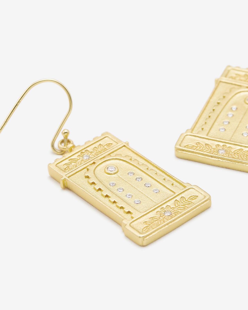 JW PEI Roman Arch Earrings Women Jewelry Gold / White | SG1061BC